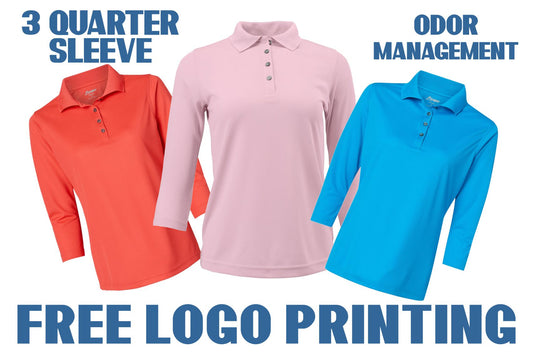 Lady Palm Three Quarter Sleeve Polo